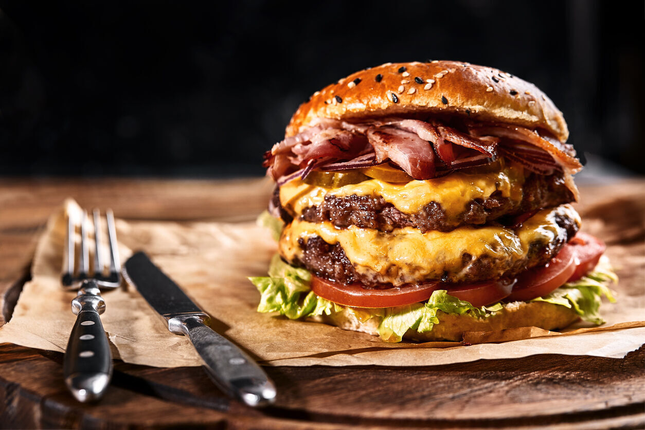 Fresh and juicy hamburger (Photo) Credit Georgiy Datsenko (iStock)